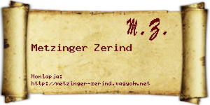 Metzinger Zerind névjegykártya